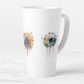 Reeks kleurrijke waterverf paardenbloemen latte mok (Rechterhoek)