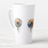 Reeks kleurrijke waterverf paardenbloemen latte mok (Linkerhoek)