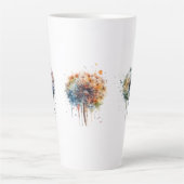 Reeks kleurrijke waterverf paardenbloemen latte mok (Voorkant)