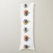 Reeks kleurrijke waterverf paardenbloemen lichaamskussen (Voorkant Verticaal)