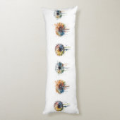 Reeks kleurrijke waterverf paardenbloemen lichaamskussen (Achterkant (Verticaal))