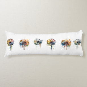 Reeks kleurrijke waterverf paardenbloemen lichaamskussen