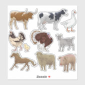 reeks landbouwhuisdieren sticker (Vel)