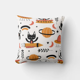 Reeks leuke kattenillustratie  ontwerpkunst. F Kussen