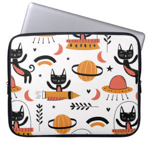 Reeks leuke kattenillustratie ontwerpkunst. F Laptop Sleeve