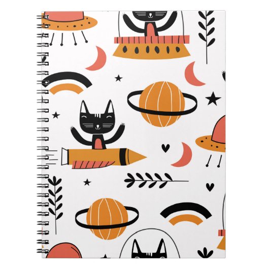 Reeks leuke kattenillustratie ontwerpkunst. F Notitieboek (Voorkant)
