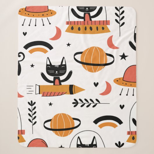 Reeks leuke kattenillustratie  ontwerpkunst. F Sherpa Deken (Voorkant)
