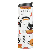 Reeks leuke kattenillustratie ontwerpkunst. F Thermosbeker (Gedraaid links)