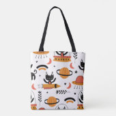 Reeks leuke kattenillustratie ontwerpkunst. F Tote Bag (Achterkant)
