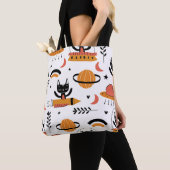 Reeks leuke kattenillustratie ontwerpkunst. F Tote Bag (Dichtbij)