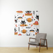 Reeks leuke kattenillustratie ontwerpkunst. F Wandkleed (In situ)