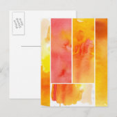 Reeks met de hand geschilde abstracte waterverf briefkaart (Voorkant / Achterkant)