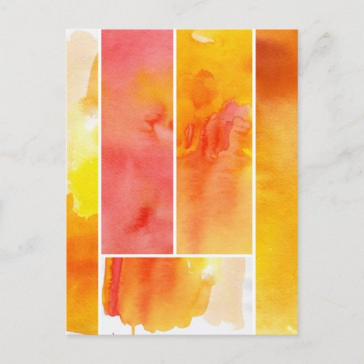 Reeks met de hand geschilde abstracte waterverf briefkaart (Voorkant)