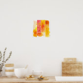 Reeks met de hand geschilde abstracte waterverf poster (Keuken)