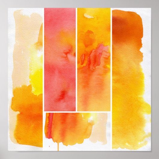 Reeks met de hand geschilde abstracte waterverf poster (Voorkant)