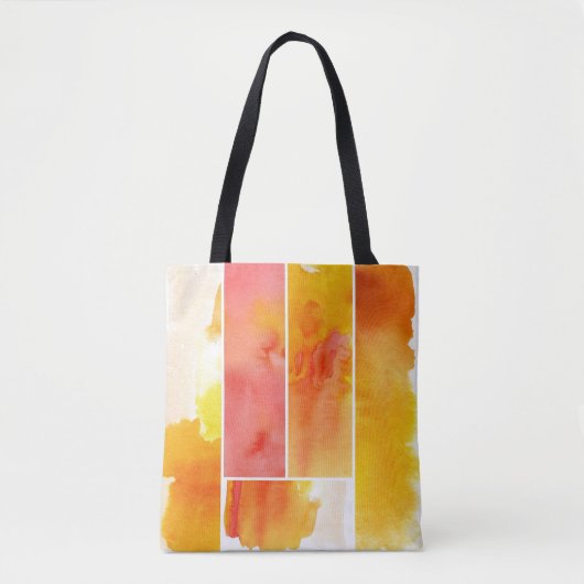 Reeks met de hand geschilde abstracte waterverf tote bag (Voorkant)