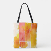 Reeks met de hand geschilde abstracte waterverf tote bag (Achterkant)