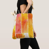 Reeks met de hand geschilde abstracte waterverf tote bag (Dichtbij)