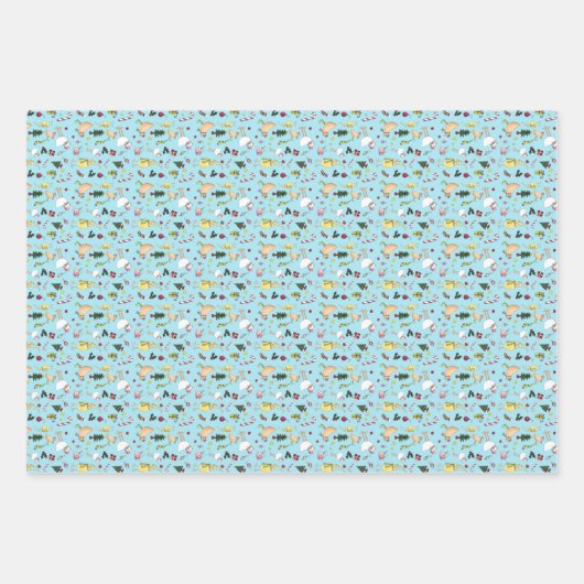 Reeks met drie vellen kerstbekkenpakpapier (Voorkant 2)