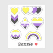 Reeks niet-binaire pride design sticker (Vel)