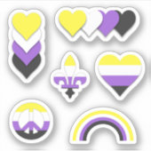 Reeks niet-binaire pride design sticker (Voorkant)