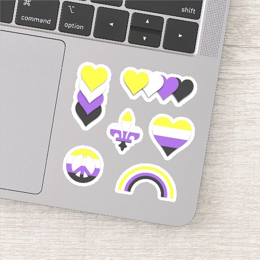 Reeks niet-binaire pride design sticker (Detail)
