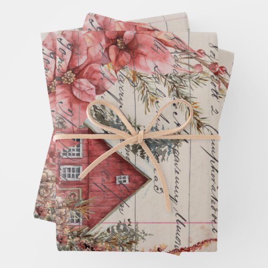 Reeks ompakken papier (3) thema Kerstmis 03 Inpakpapier Vel (In situ)