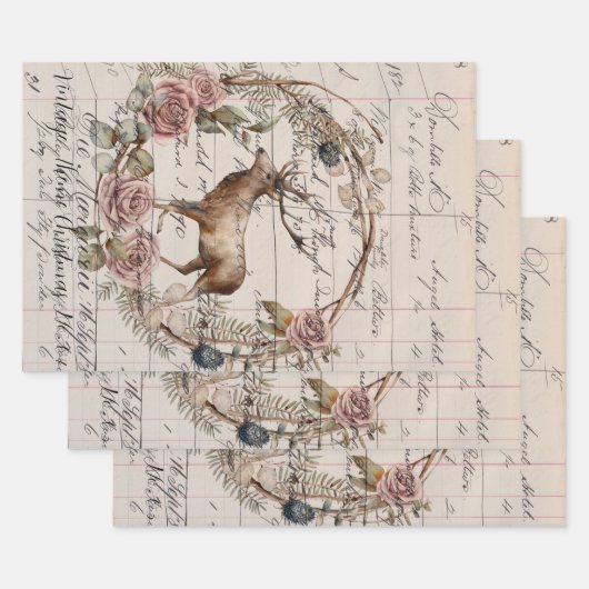 Reeks ompakken papier (3)  thema Kerstmis 04 Inpakpapier Vel (Set)