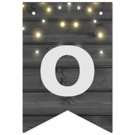 reeks partijlichten op zwart hout vlaggetjes (Tweede vlag)