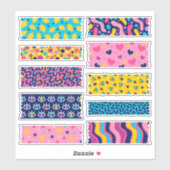 Reeks plakkerige washi-sticker sticker (Vel)