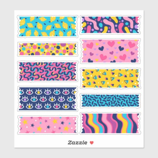 Reeks plakkerige washi-sticker sticker (Vel)