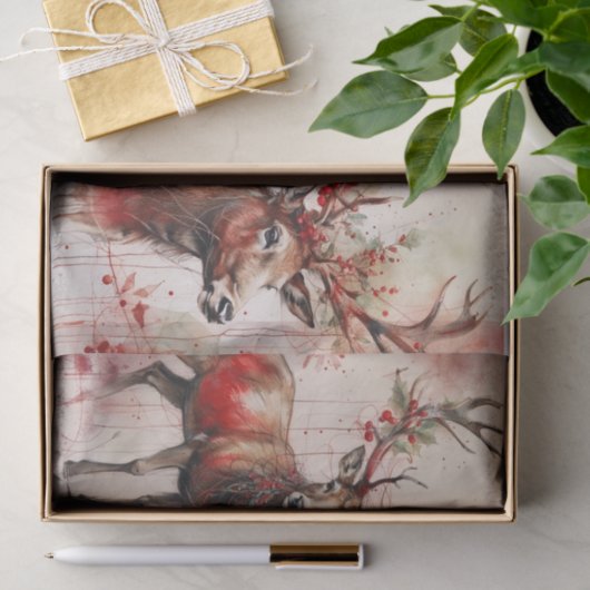 Reeks Rendier Decoupage Paper Tissuepapier (Geschenk)