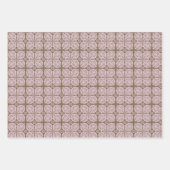 Reeks roze en bruin omlooppapier van 3 inpakpapier vel (Voorkant)