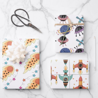 Reeks ruimteverrekend papier inpakpapier vel