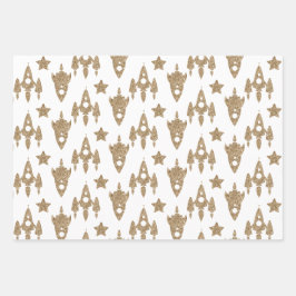 Reeks ruimteverrekend papier inpakpapier vel