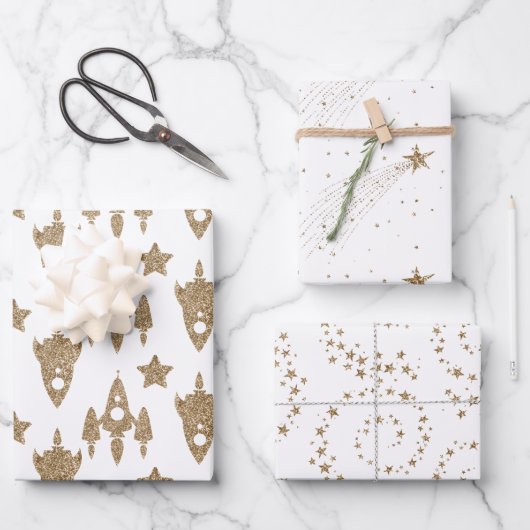 Reeks ruimteverrekend papier inpakpapier vel (Voorkant)