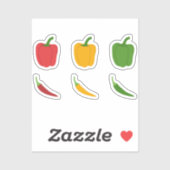 Reeks Stickers van Chili Peppers & Bell Peppers (Vel)