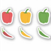 Reeks Stickers van Chili Peppers & Bell Peppers (Voorkant)