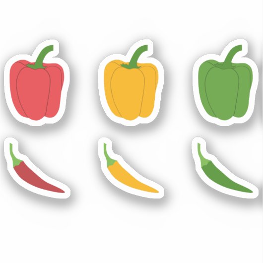 Reeks Stickers van Chili Peppers & Bell Peppers (Voorkant)