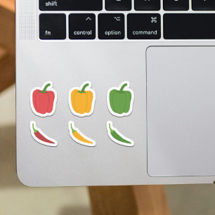 Reeks Stickers van Chili Peppers & Bell Peppers