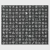 Reeks symbolen rune letters doopvont. Ancient occu Cadeaupapier (Vlak)