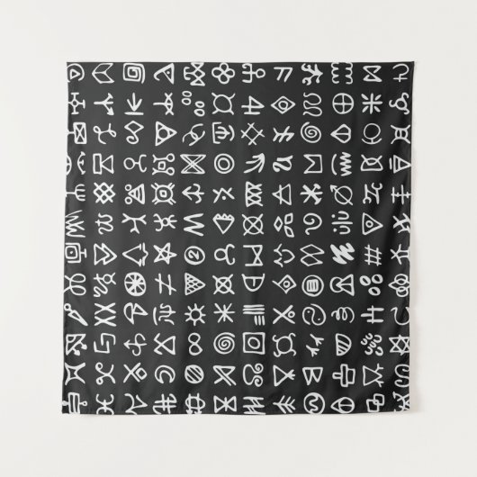 Reeks symbolen rune letters doopvont. Ancient occu Wandkleed (Voorkant (horizontaal))