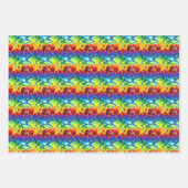 Reeks van 3 gekleurde, met schroefdraad gevulde pa inpakpapier vel (Voorkant)