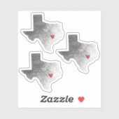 Reeks van 3 het verzenden Liefde van Texas Onderdr Sticker (Vel)