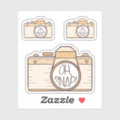 Reeks van 3 Oh Snap! Gele pasteelcamera-Sticker Sticker (Vel)