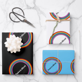 Reeks van 3 poel om verschillend te zijn inpakpapier vel