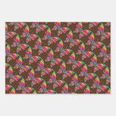 Reeks van 3 regenboogvlinders inpakpapier vel (Voorkant 3)