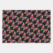 Reeks van 3 regenboogvlinders inpakpapier vel (Voorkant 2)