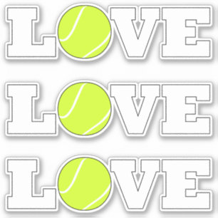 Reeks van 3 Tennis LOVE Fun Sports Player Decorati Sticker