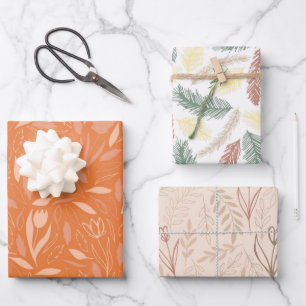 Reeks van 3 vellen herfst-opvulpapier